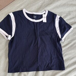 GAP Navy and White Jersey short Sleeve Tee